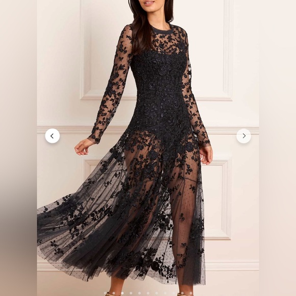 Needle & Thread Rosa Sheer Ankle Gown size 2 new with tags - Picture 2 of 10